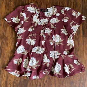 Maroon peplum top